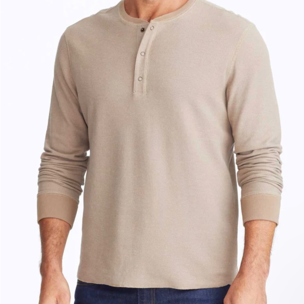 UntuckIt Tan Snap Front Henley Size XL